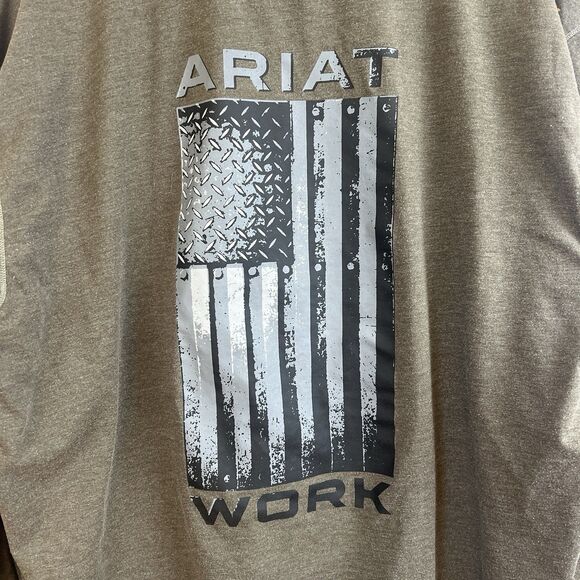 Ariat Rebar Long Sleeve Tee XL Green Flag - Picture 4 of 9